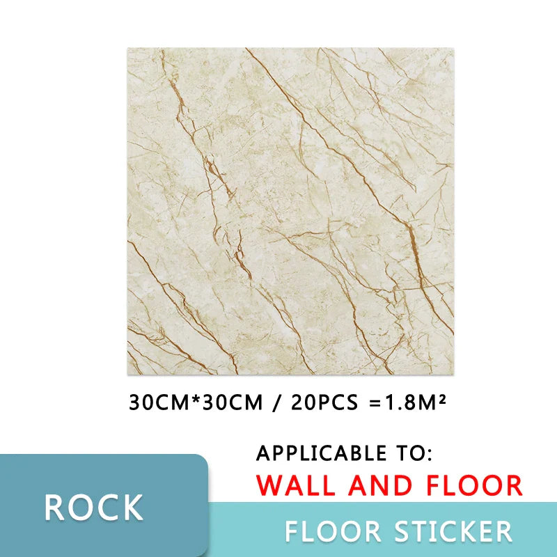 Adhesive Waterproof Marble PVC Floor Sticker Bathroom living room Renovation Decals Wall Ground Decor
