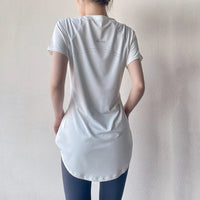 -Shirt Short Sleeve Quick Dry Fitness Top Breathable Slim Butt Cover Running Shirt