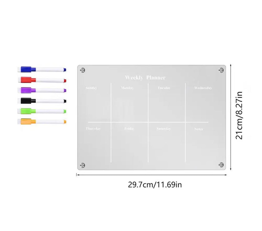 clear fridge magnet sticker calendar board planner