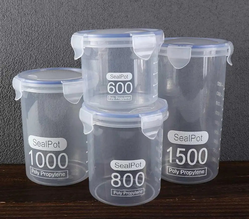 Durable Airtight Food Sealed Boxes Cylindrical Leakproof Sugar Flour Nut Food Container Home Organization Supplies