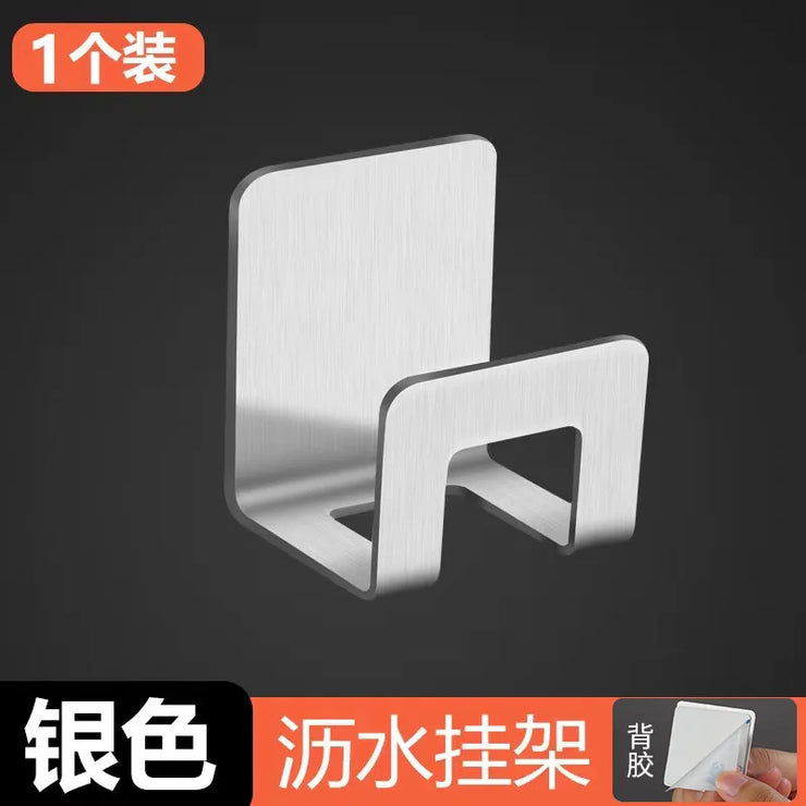 Adhesive Sink Drain Racks Stainless Steel Sink Wall Storage Racks Hooks