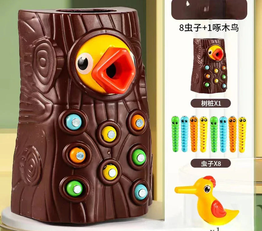 Children Woodpecker Catch Worms Toy Toddler Kids Magnetic Games