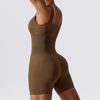 Piece Tummy Control Seamless Ribbed Jumpsuit Padded Sports Bra Romper Fashion Fitness Sportwear