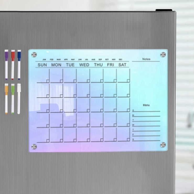 Acrylic Magnetic Weekly Calendar Planner Set Acrylic Magnetic Planner Clear Dry Erase Board For Fridge