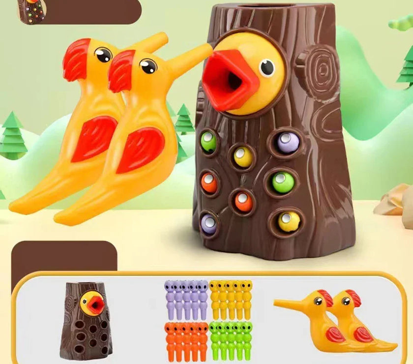 Children Woodpecker Catch Worms Toy Toddler Kids Magnetic Games
