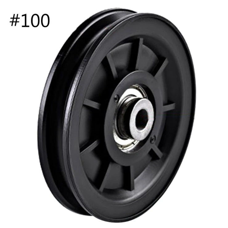 Nylon Bearing Pulley Wheel Round Black Wheel Cable Gym Fitness Equipment Part Exercise Machine Part and Pulley Accessory