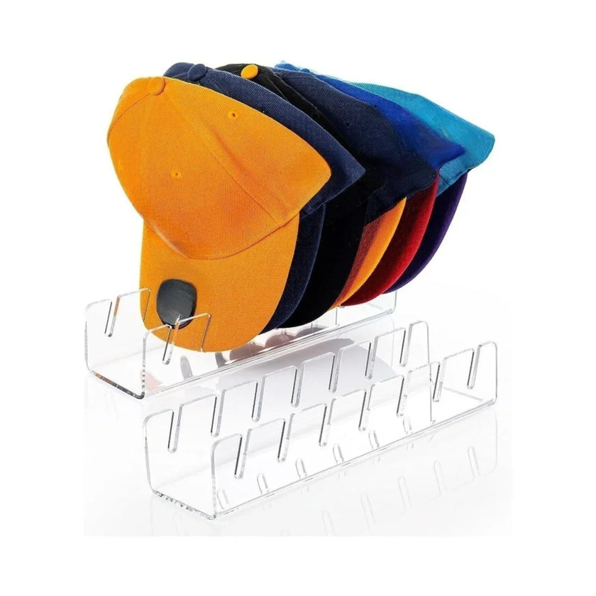 7-Holes Baseball Cap Display Rack Durable Clear Acrylic Hat Holder