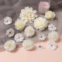 White Artificial Flowers Heads Silk Fake Flowers For Home Decor Party Wedding Decoration DIY Valentine's Day Gifts Accessories