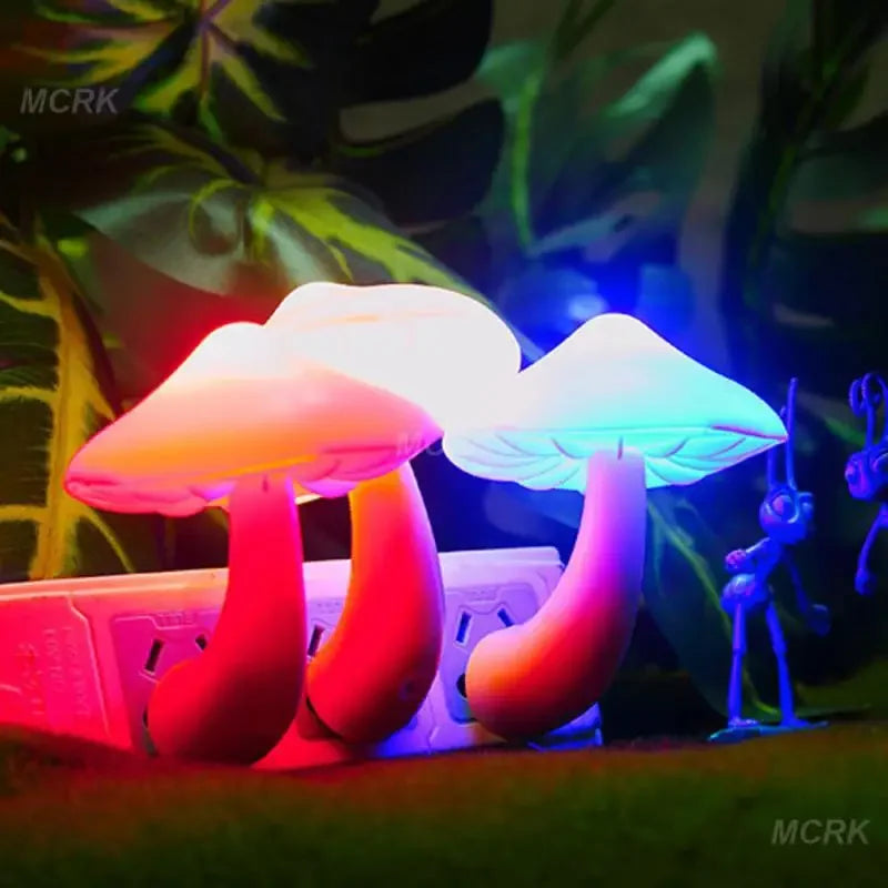 Light Control Night Light Wholesale Yellow Light Worm Mushroom Light Control Night Light Home Decor