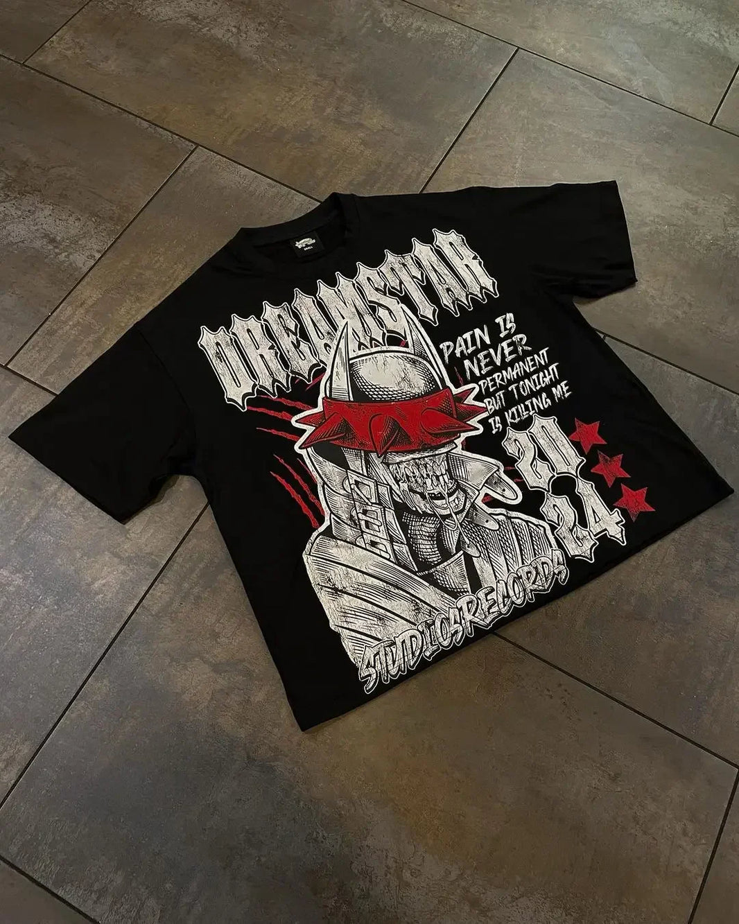 shirts Print Cotton Oversized Harajuku Gothic Short Sleeved y2k top