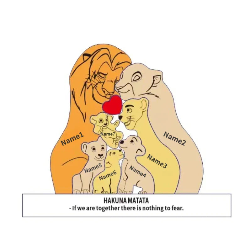 Puzzle Wooden Lion Puzzle Home Decor Thanksgiving Christmas Warm Gifts