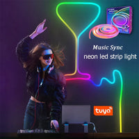 8ft 10M WIFI RGBIC Neon Rope Light 24V Magic Home LED Strip Lights