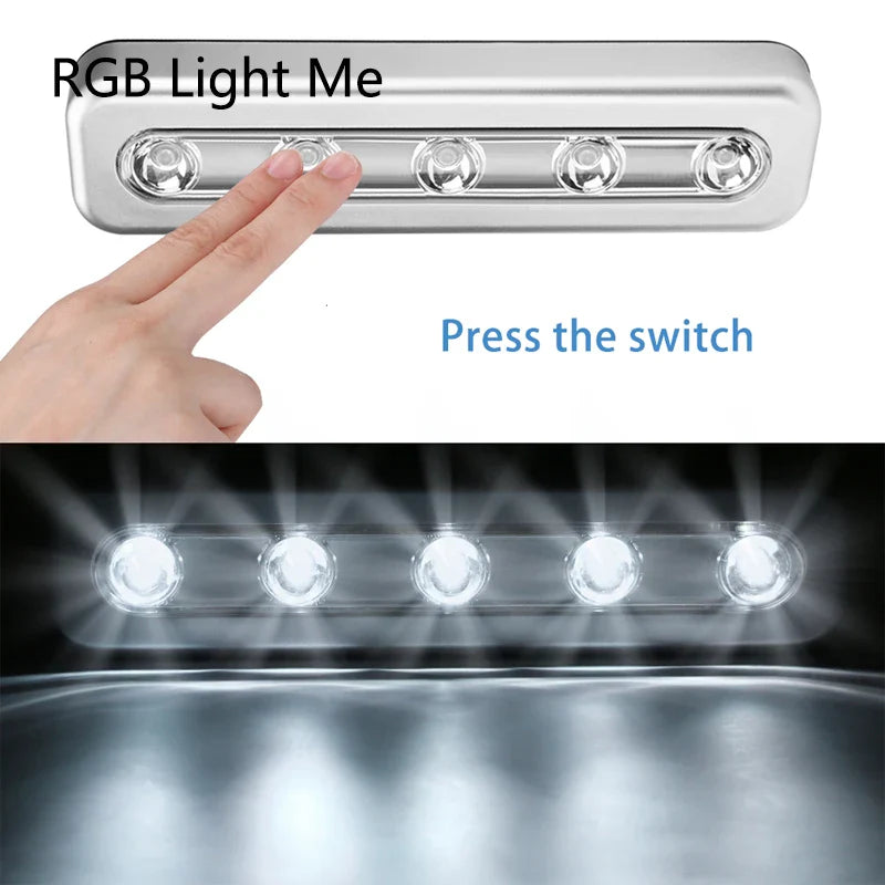 Smart Home Battery Powered LED Cabinet Lamp Balcony Bedroom Livingroom Kitchen Lighting Decoration Touch Closet Night Light
