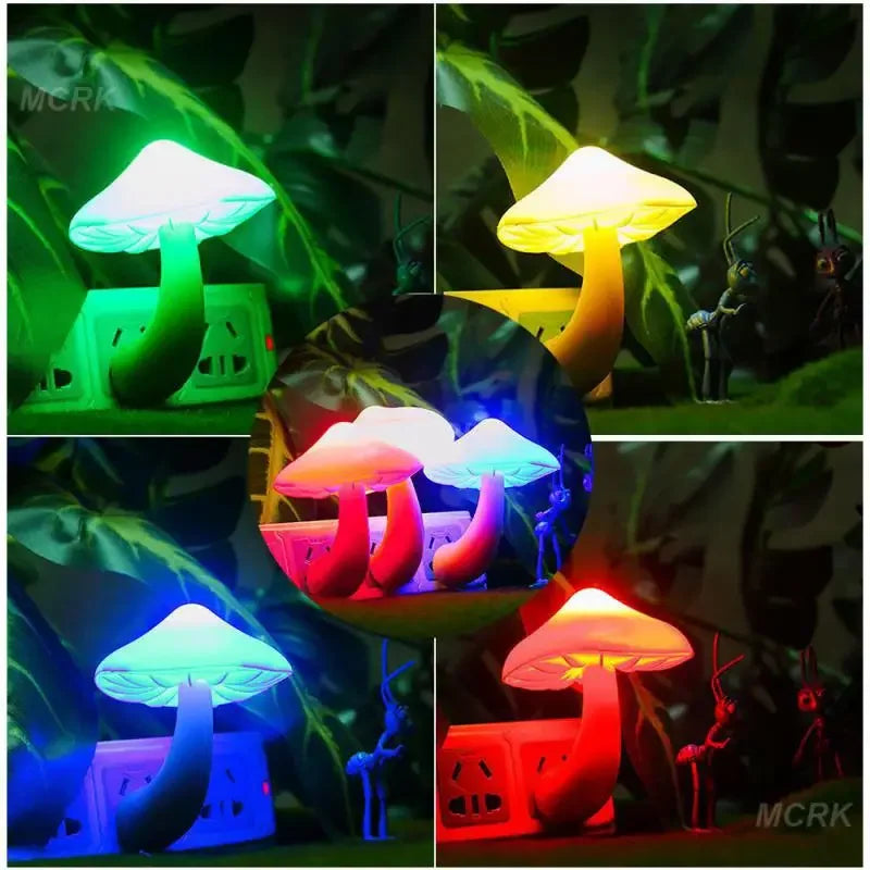 Light Control Night Light Wholesale Yellow Light Worm Mushroom Light Control Night Light Home Decor