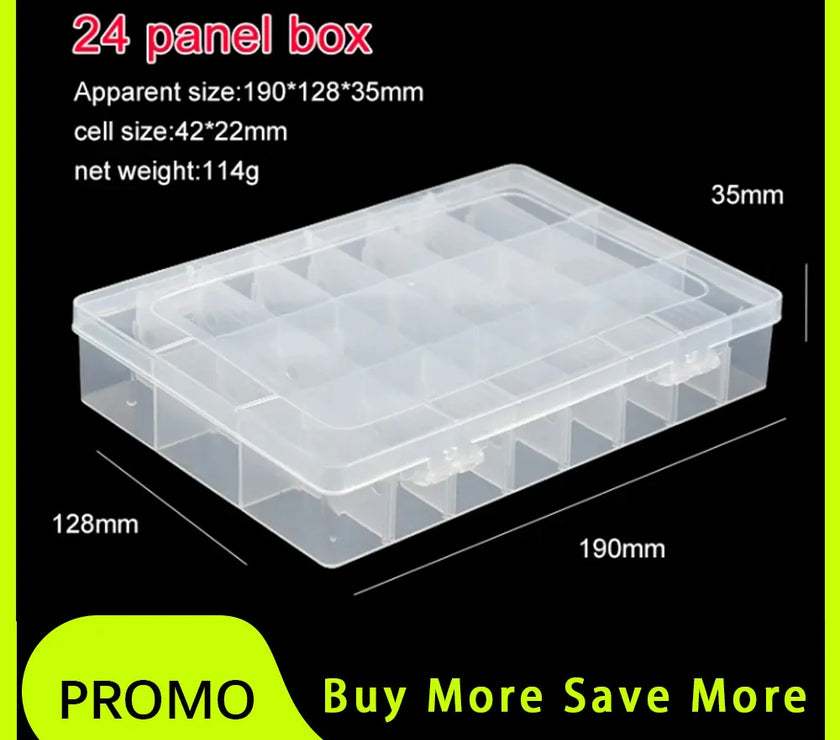 6 10 15 24 Grids Home Storage Organization Plastic Storage Box Eco-Friendly Jewelry Earring Screw Holder Case Display Organizer