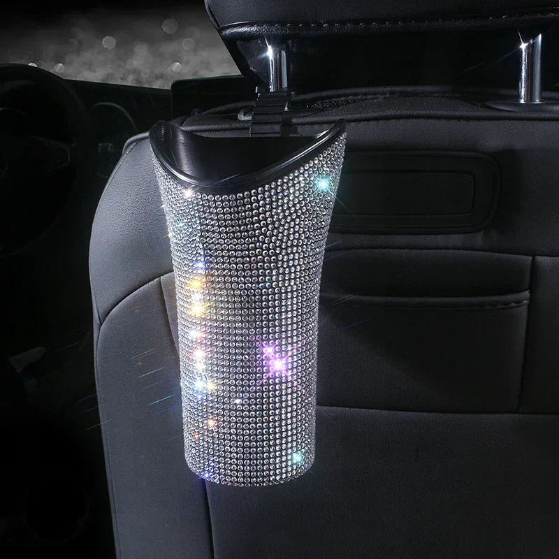Bling Diamond Car Umbrella Storage Box Multifunctional Organizer Barrel Auto Folding Hanging Water Bottles Rack Umbrella Bucket