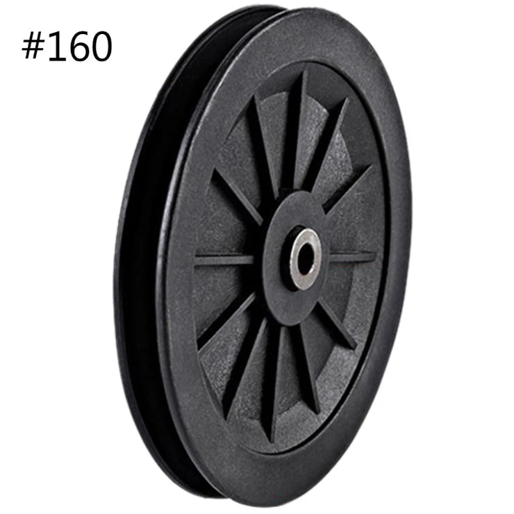 Nylon Bearing Pulley Wheel Round Black Wheel Cable Gym Fitness Equipment Part Exercise Machine Part and Pulley Accessory