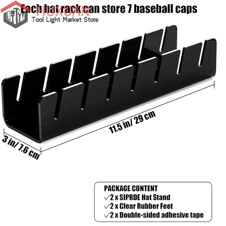 7 Holes Acrylic Hat Baseball Cap Display Rack Durable Clear Acrylic Hat Holder For Home Closet Storage Organization Stores Decor