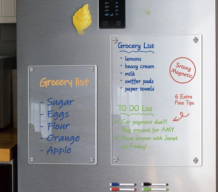Clear Acrylic Magnetic Calendar Fridge Calendar Message Board Monthly Weekly Calendar Reusable Magnetic Dry Erase Board For Home