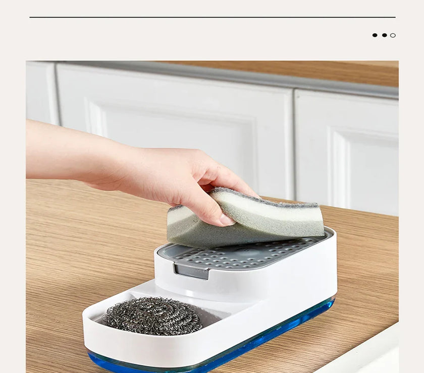 Soap Dispenser Bottle Automatic Liquid Soap Dispenser Kitchen Bath Accessories Sponge Brush Storage Box Manual Soap Dispenser