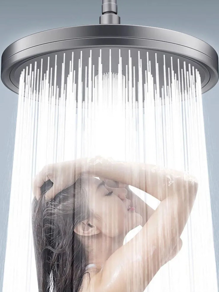 6 Modes Big Panel Large Flow Supercharge Rainfall Shower Head High Pressure Top Rain Shower Faucet Bathroom Accessories
