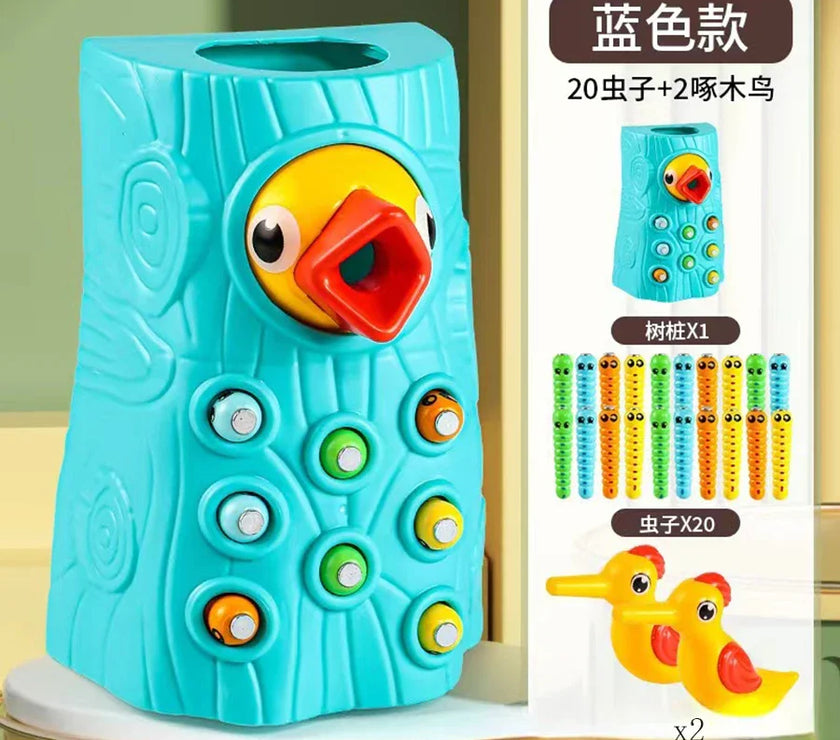 Children Woodpecker Catch Worms Toy Toddler Kids Magnetic Games