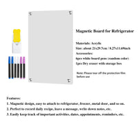 Fridge Blank Calendar Memo Board Dry Erase Calendar 6 Markers & Eraser