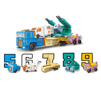 Assemble Number Robots Transformation Toys Building Blocks 20PCS Action Figure Deformation Toy Car for Boy Baby Kids Toddler