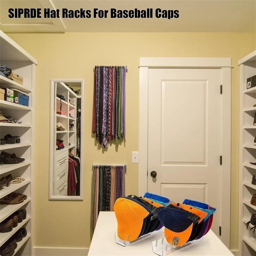 7-Holes Baseball Cap Display Rack Durable Clear Acrylic Hat Holder