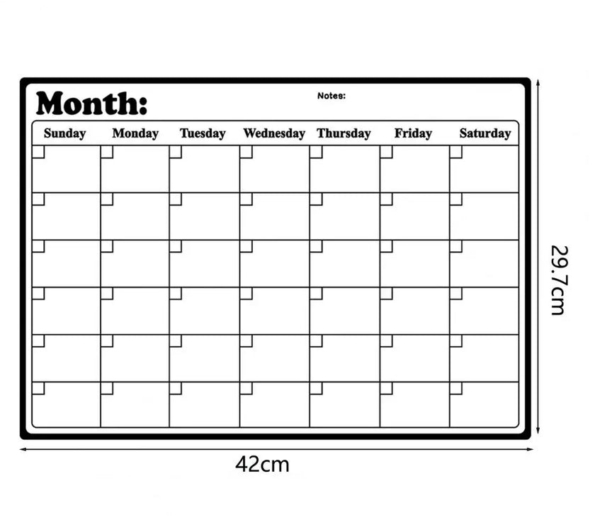 Magnetic Fridge Calendar Whiteboard with Dry-erase Marker Erasable Refrigerator Weekly Planner Magnetic Calendar calendario