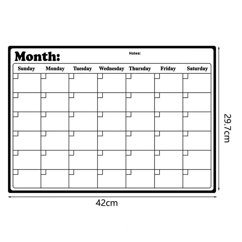 Magnetic Fridge Calendar Whiteboard with Dry-erase Marker Erasable Refrigerator Weekly Planner Magnetic Calendar calendario