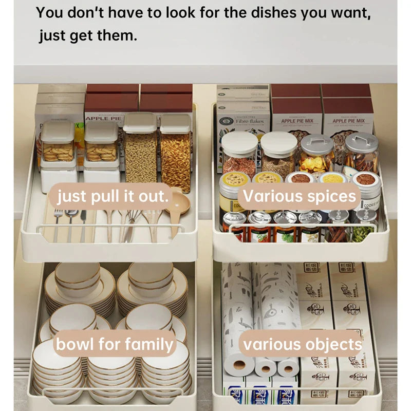 Installation Kitchen Spice Box Storage Rack Cabinets Organizer
