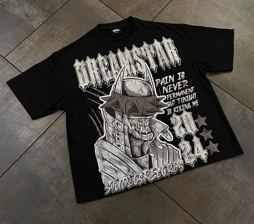 shirts Print Cotton Oversized Harajuku Gothic Short Sleeved y2k top