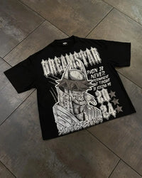 shirts Print Cotton Oversized Harajuku Gothic Short Sleeved y2k top