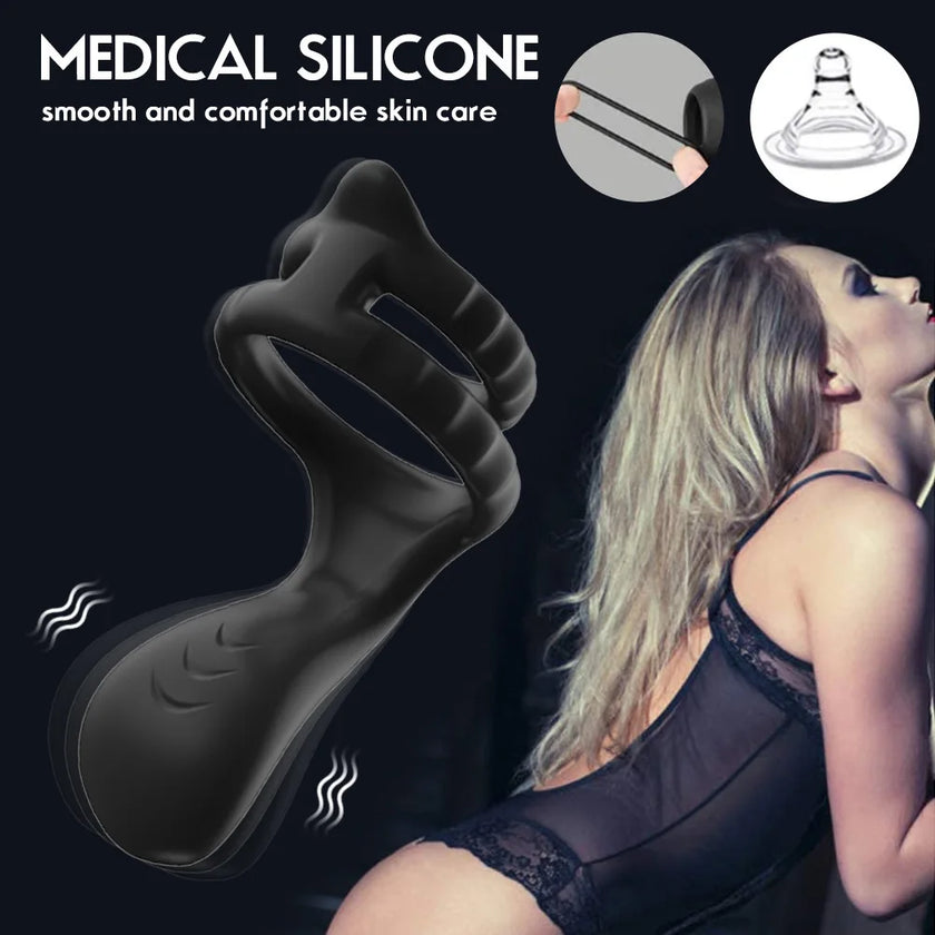 Sensualex Men Novelty Toys Delayed Ejaculation Vibrate Penis Rings Cock Ring Men Chastity Cage Sex Toy Couple Men'