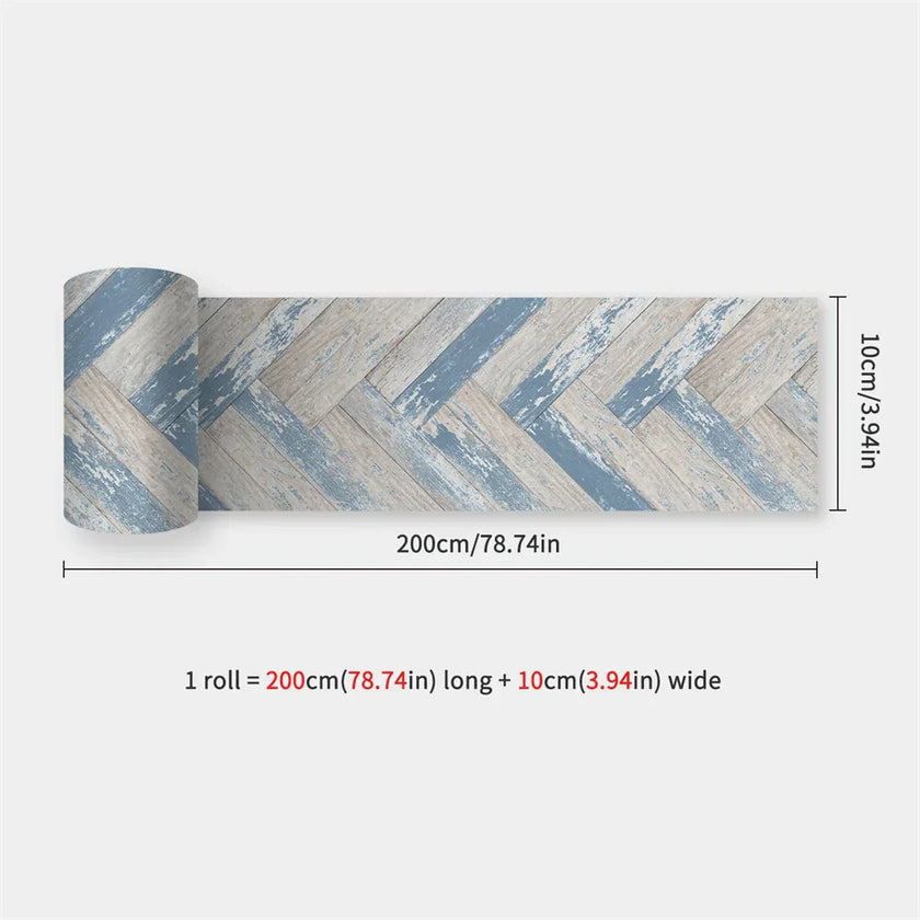 10X200cm Long Strip Wall Stickers Floor Kitchen Bathroom Living Room Skirting Line Wall Decor Waterproof Peel & Stick Wallpaper