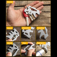 Multifunctional Keychain Multitool Gadgets Pocket Stainless Steel Tool Card Guitar Bear Tiger Optional Outdoor Camping Multitool