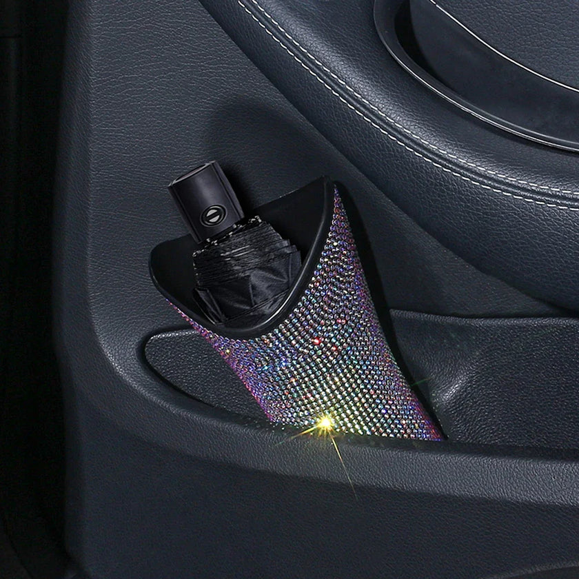Bling Diamond Car Umbrella Storage Box Multifunctional Organizer Barrel Auto Folding Hanging Water Bottles Rack Umbrella Bucket