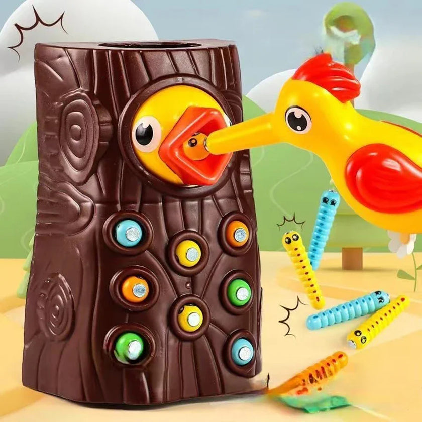 Children Woodpecker Catch Worms Toy Toddler Kids Magnetic Games