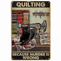 Happy Retro Tin Sign Tuxedo Cat Metal Sign Golfing Cat Plaque Poster Home Cafe Bar Bathroom Wall Decor