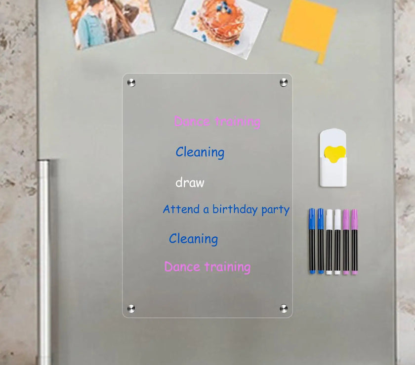 Fridge Blank Calendar Memo Board Dry Erase Calendar 6 Markers & Eraser