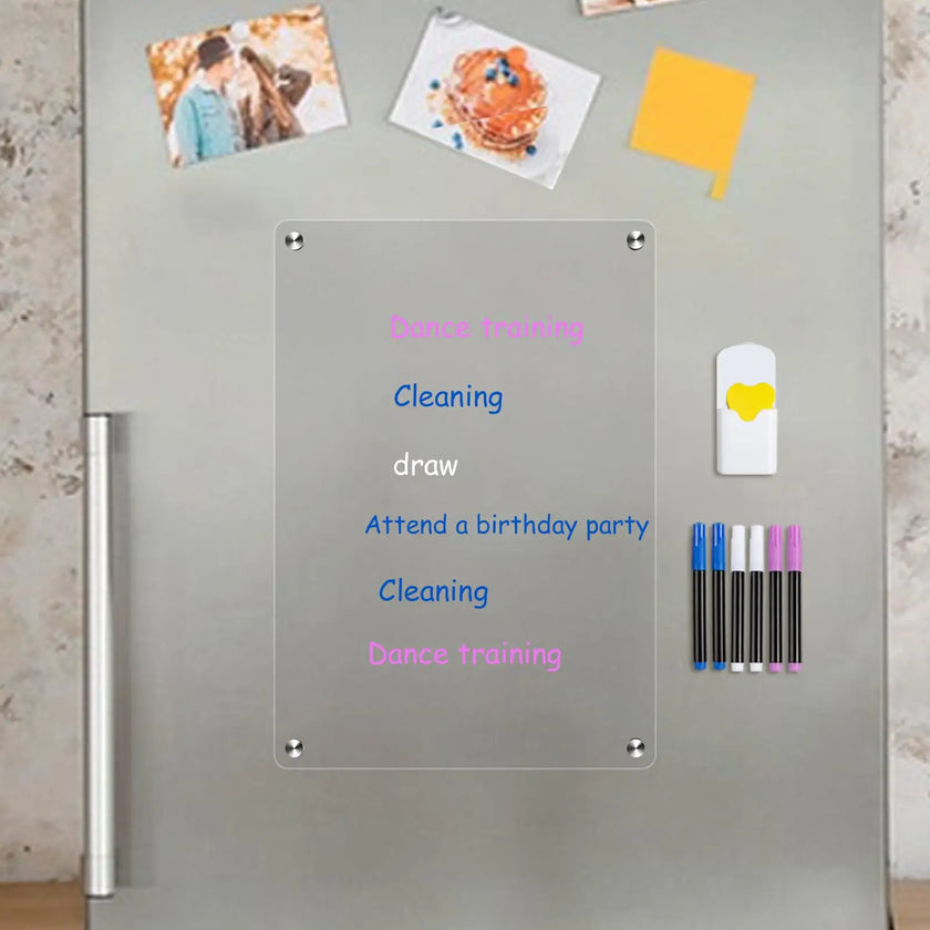 Fridge Blank Calendar Memo Board Dry Erase Calendar 6 Markers & Eraser