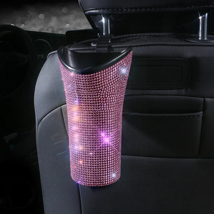 Bling Diamond Car Umbrella Storage Box Multifunctional Organizer Barrel Auto Folding Hanging Water Bottles Rack Umbrella Bucket