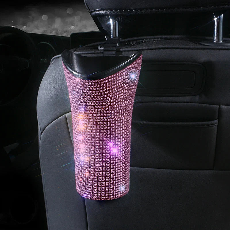 Bling Diamond Car Umbrella Storage Box Multifunctional Organizer Barrel Auto Folding Hanging Water Bottles Rack Umbrella Bucket