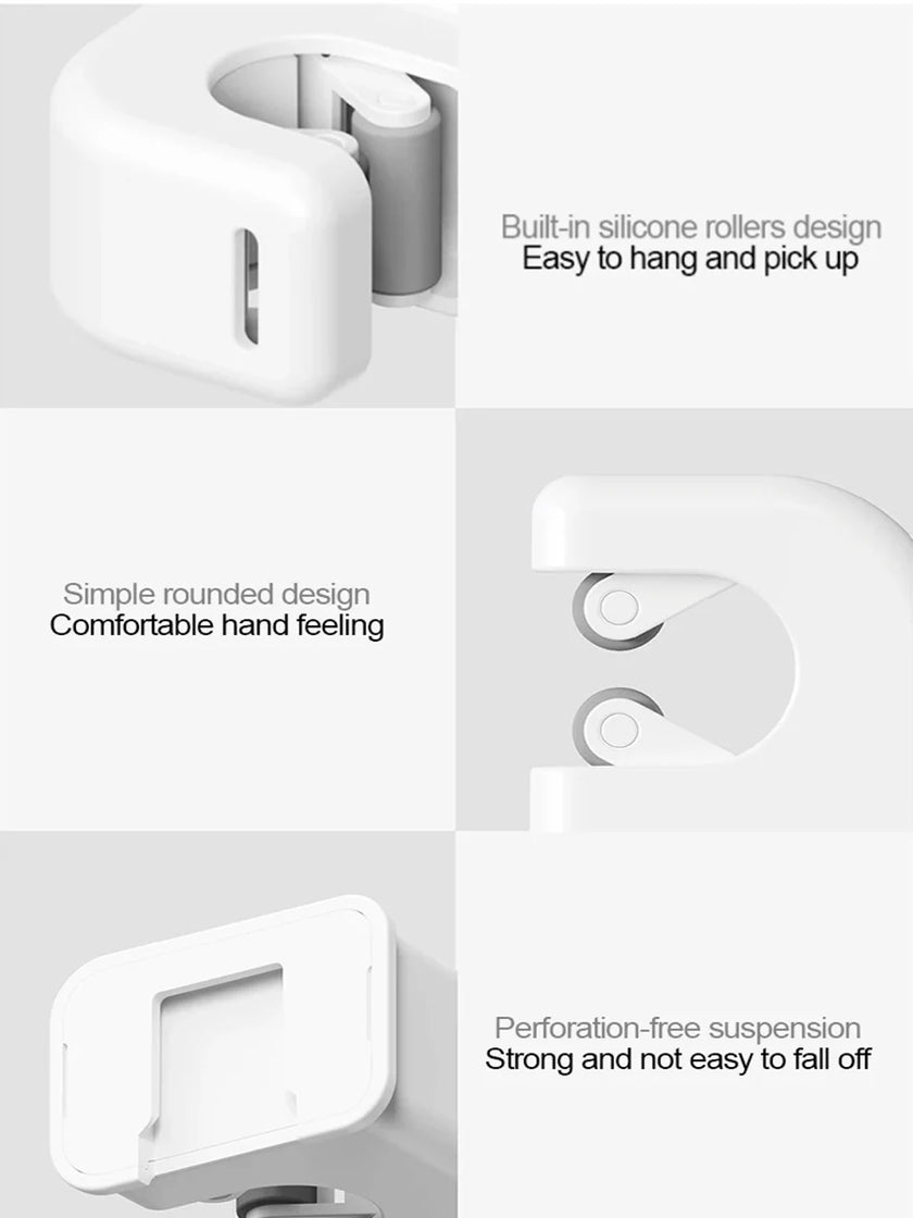 Multi-Purpose Umbrella Hooks Adhesive Wall Hanging Mop Broom Hook Kitchen Bathroom Organization Home Organizer Accessories