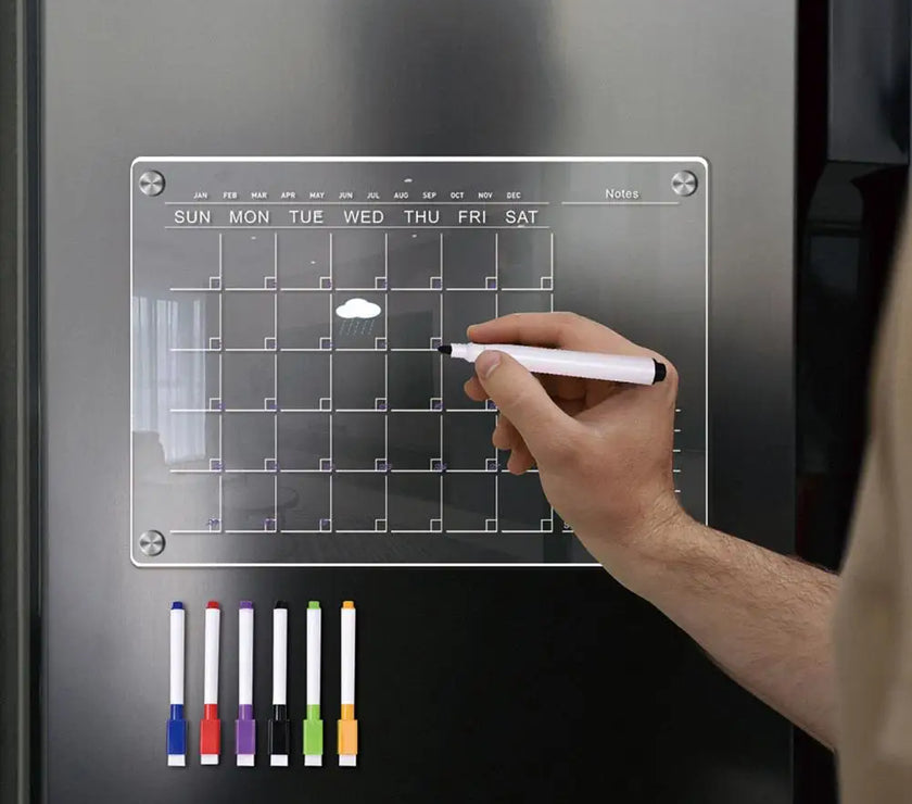 Monthly Board Calendar Monthly Board Reusable Magnetic Fridge Calendars with Scratch-proof Boards Marker Pens Stay Organized