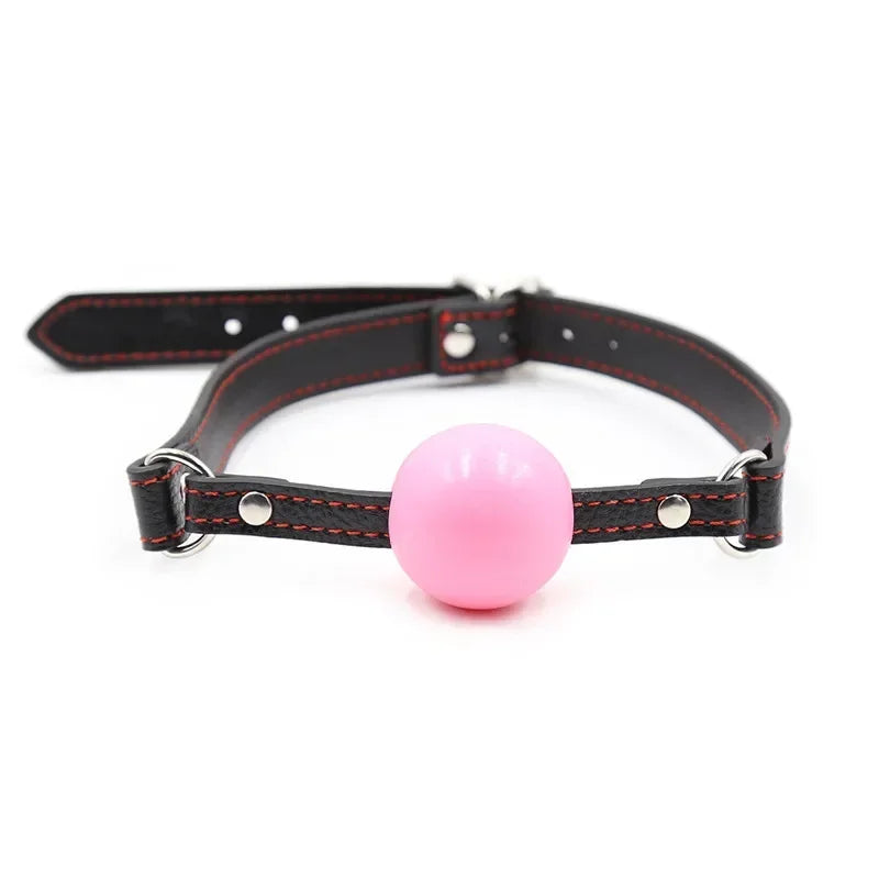 Novelty Product Bondage Gear Leather Silicone Mouth Gag Sexual Toys Slave Sex Games
