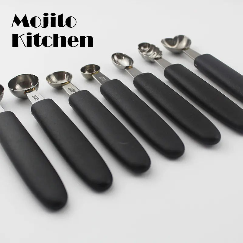Multifunctional Single Head Stainless Steel Fruit Dig Ball Spoons Portable Ice Cream Melon Scoops Kitchen Tools