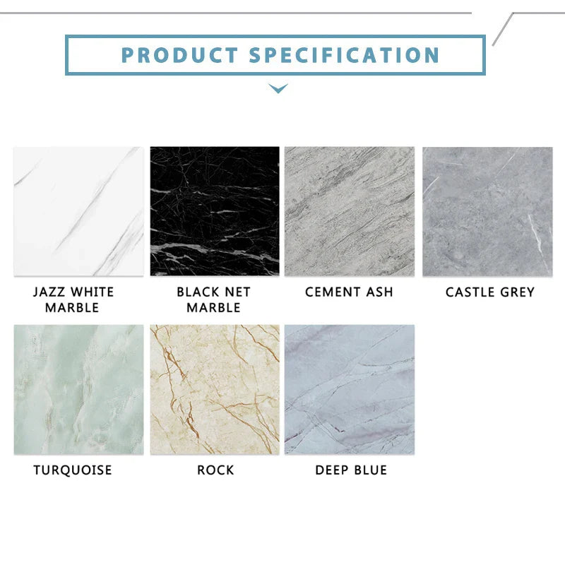 Adhesive Waterproof Marble PVC Floor Sticker Bathroom living room Renovation Decals Wall Ground Decor