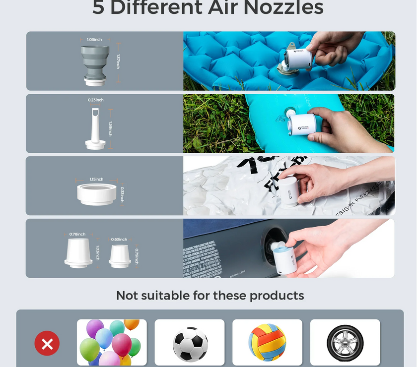 Portable Air Pump Camping Equip Outdoor Gadgets Rechargeable